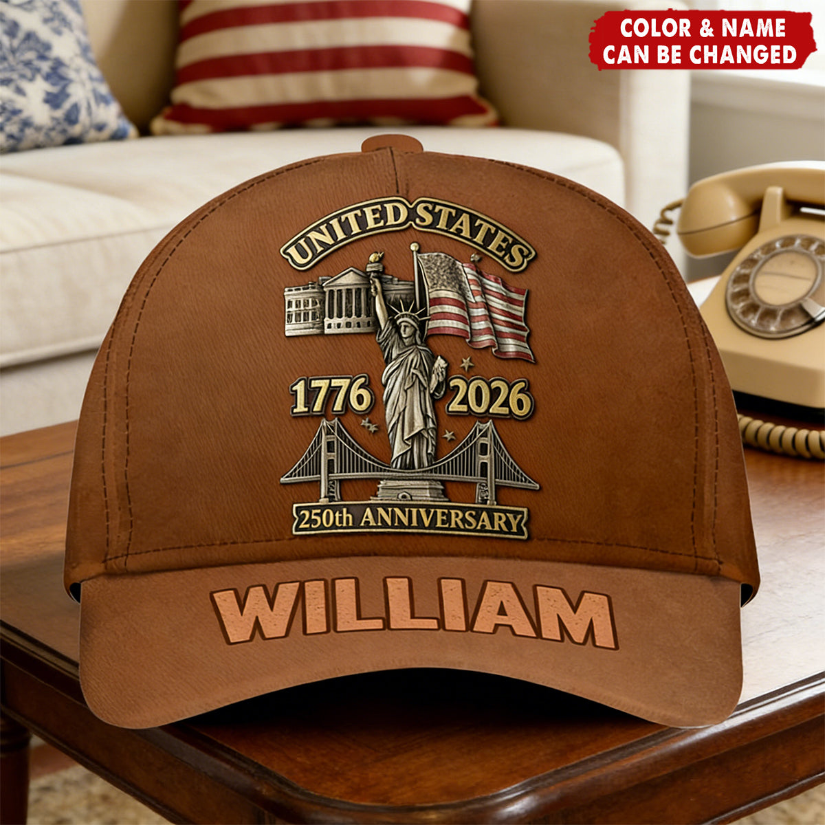 Personalized USA 250th Anniversary Classic Patriot Cap With Name & 1776-2026 Design - Creative Independence Day Gift For Men & Patriots