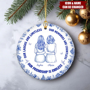 Personalized Best Friend Ornament for Girls - Custom Name Friendship Ceramic Keepsake | Christmas, Birthday, Anniversary For Best Friend