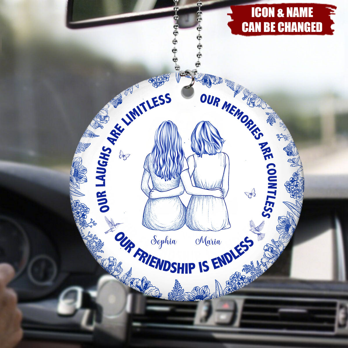 Personalized Best Friend Ornament for Girls - Custom Name Friendship Ceramic Keepsake | Christmas, Birthday, Anniversary For Best Friend