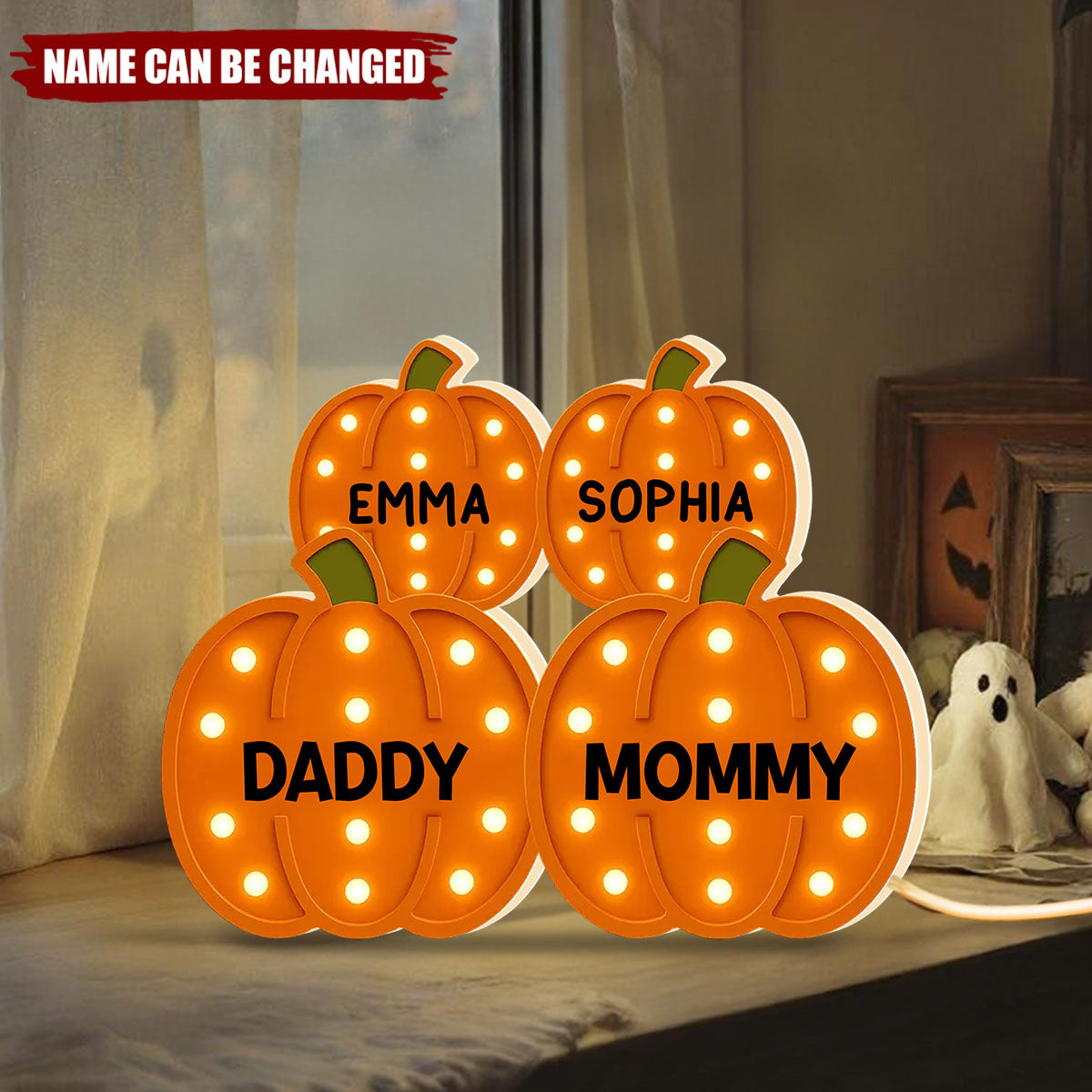 Family Pumpkin Patch Marquee Texture Fall Season Personalized Flat LED Light Box, Cozy Fall Vibe Home Decoration
