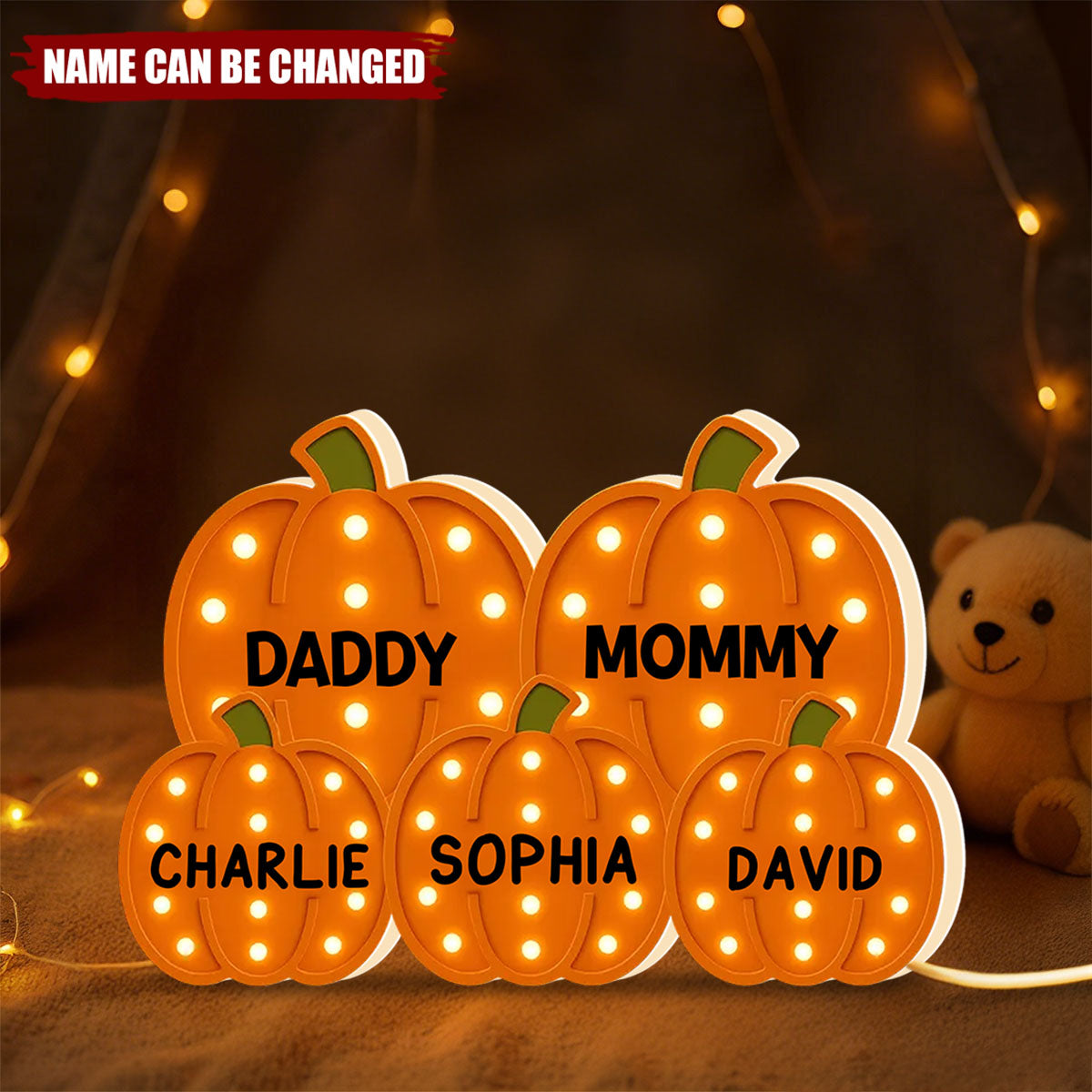 Personalized "Our Little Pumpkins" Halloween LED Light Box With Name Decor And Marquee Fall Texture Cozy Fall Vibe Home Decoration