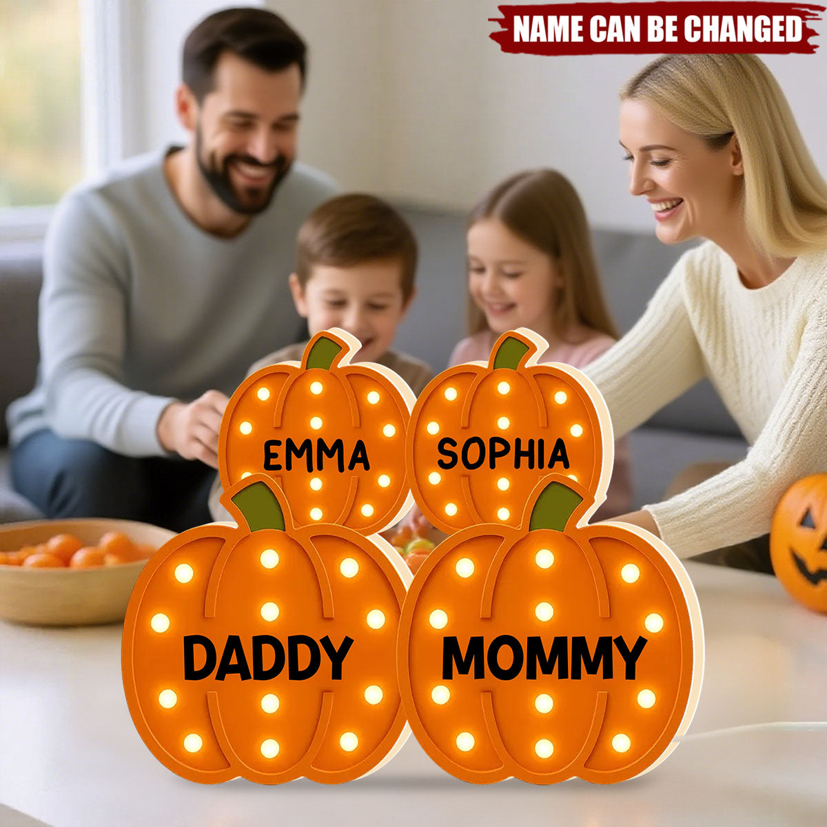 Personalized "Our Little Pumpkins" Halloween LED Light Box With Name Decor And Marquee Fall Texture Cozy Fall Vibe Home Decoration