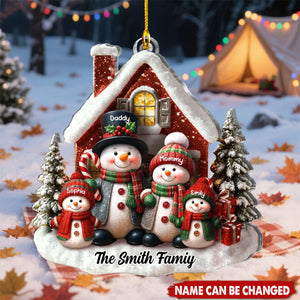 Personalized "Snowman Family" Christmas Ornament With 1-6 Names "Hearts Stay Together" Christmas Gift For The Whole Family