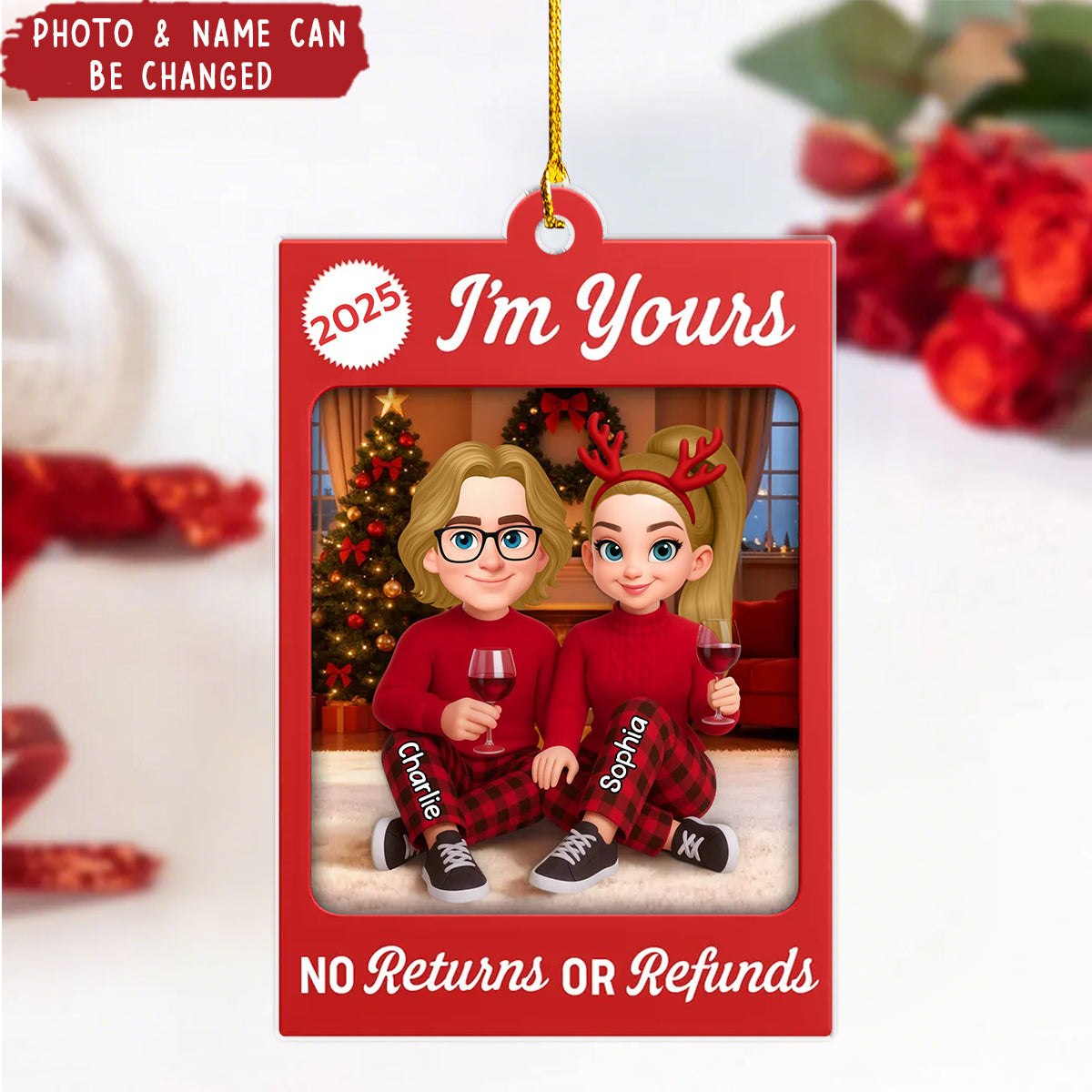 Personalized "We Got This" Couple Photo Frame Christmas Ornament With Icon Names and Year | Romantic Xmas Gift For Couple