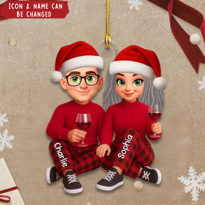 Personalized "I'm Yours" Cozy Couple Christmas Ornament With Names & Icon | Unique Xmas Gift For Couple