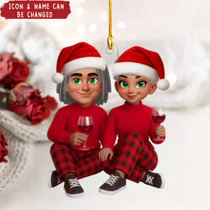 Personalized "I'm Yours" Cozy Couple Christmas Ornament With Names & Icon | Unique Xmas Gift For Couple