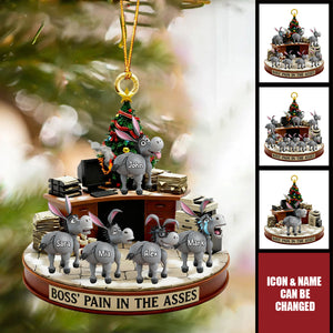 Personalized Fun Donkey Decorations "The Boss's Nemesis" With 1-8 Icons - Christmas Gift For Colleague Boss