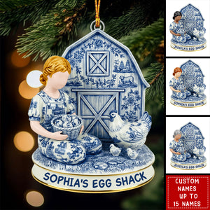 Personalized 3D Effect Chicken Farm Acrylic Ornament With Name & Icon | Unique Christmas Gift For Farmers Homesteaders