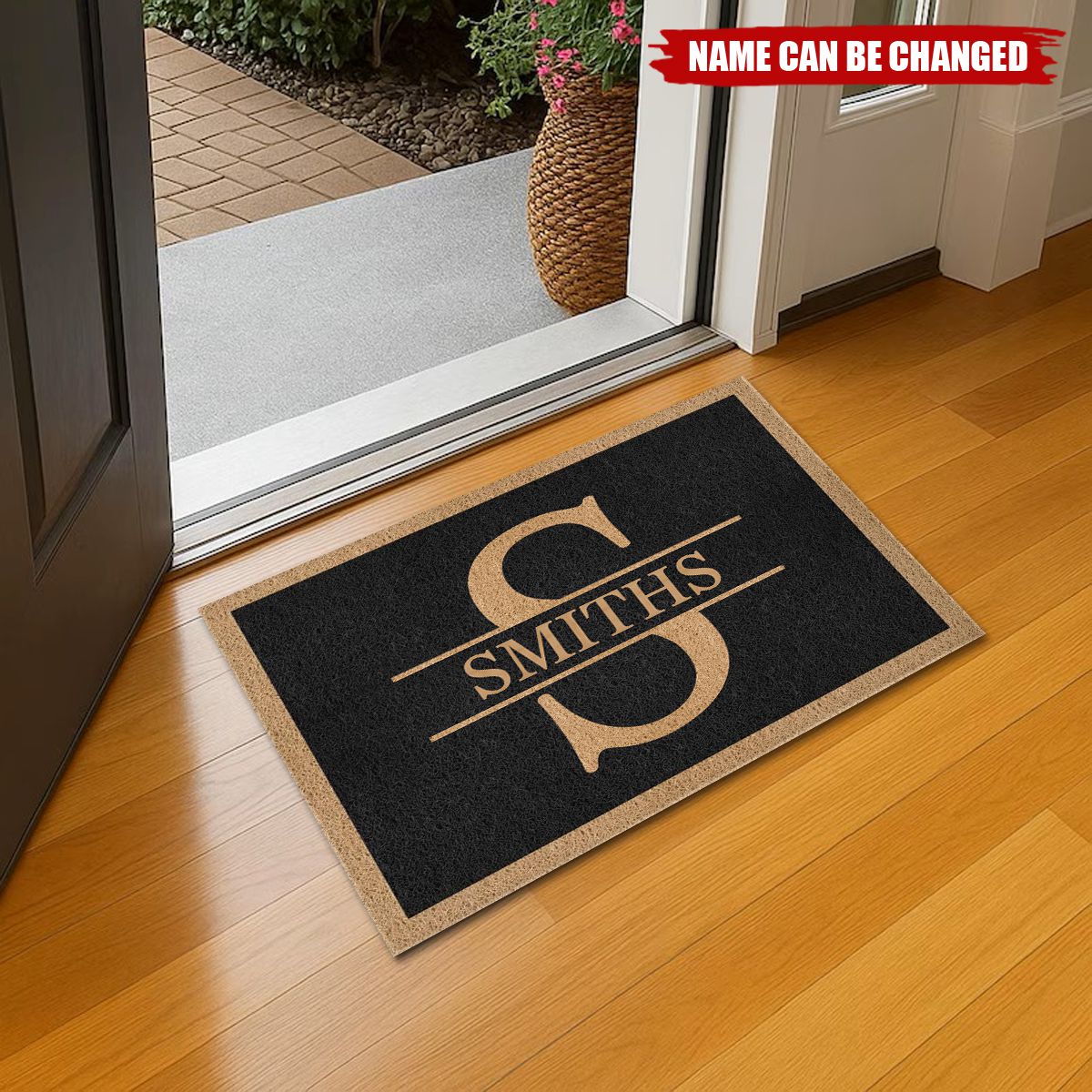 Personalized Monogram Family Name Doormat With Initial & Last Name | Non-Slip New Home Gift For Housewarming Couples Family