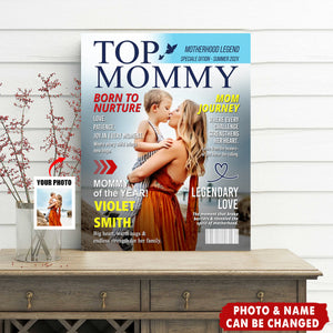Personalized "Top Mommy" Magazine Cover Poster Wall Art With Photo & Name | Heartfelt Mother's Day Gift For Mom & Grandma