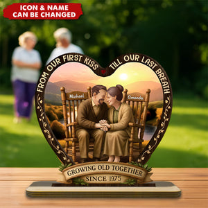 Personalized "Always Been You" Wooden Ornament With Names & Year & Icons | Romantic "Growing Old Together" Anniversary  Gift For Couple Parents