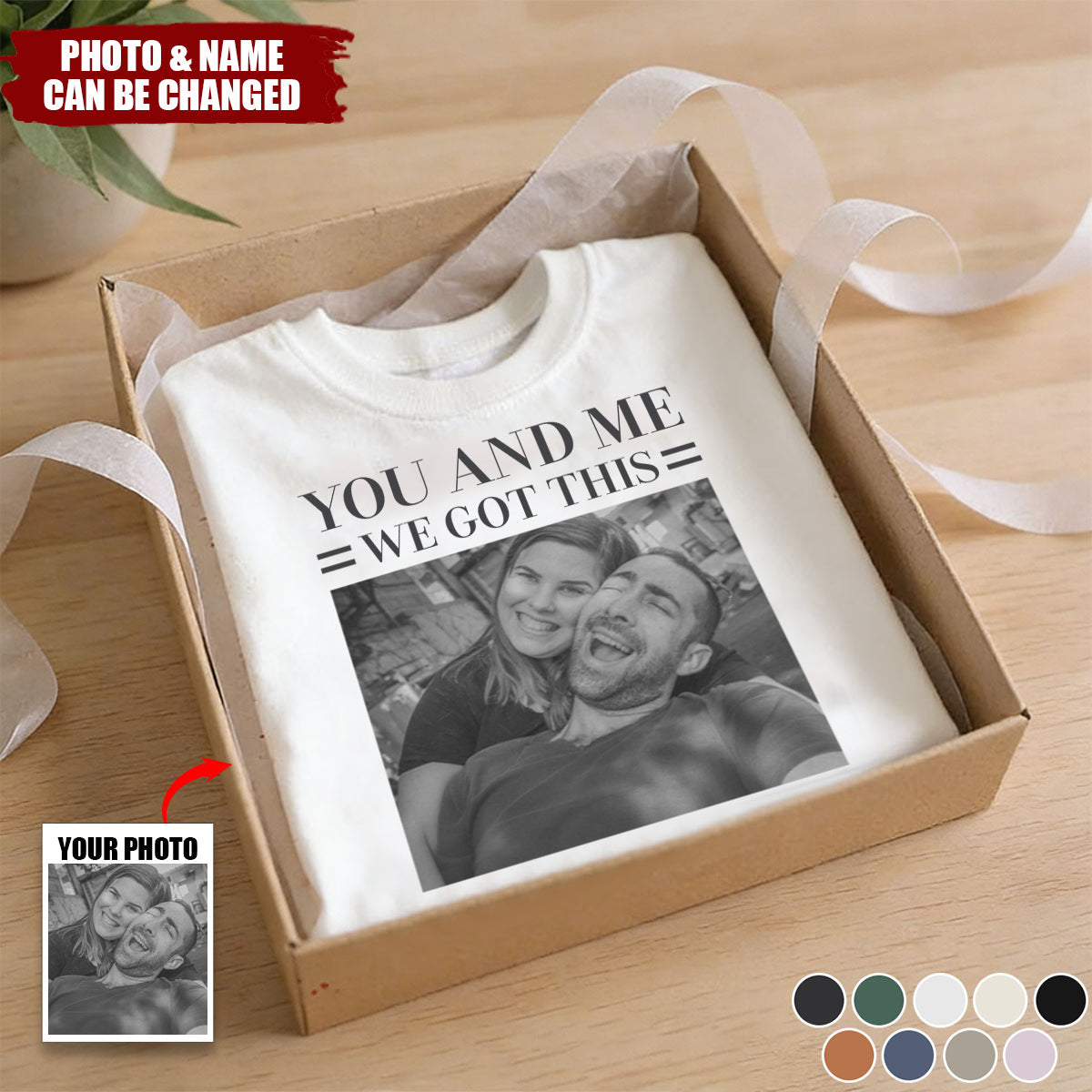 Personalized Vintage Retro T-Shirt With Photo & Quote & Year & Color |  Funny Anniversary Valentine's Day Gift For Husband Wife & Couples