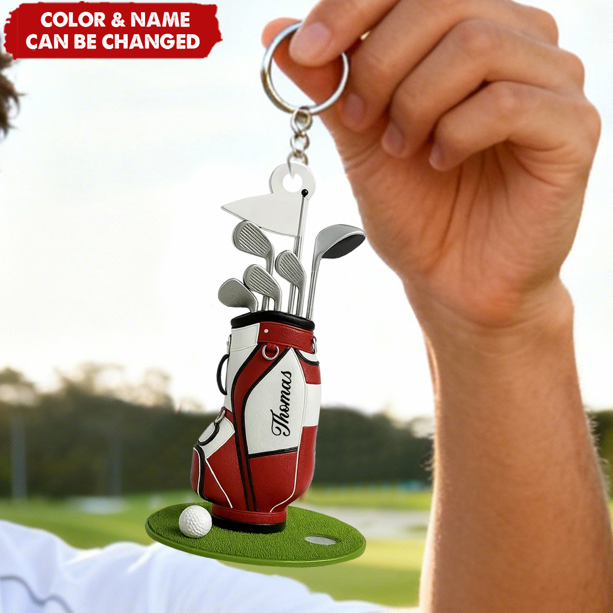 Personalized Golf Bag Acrylic Keychain With Name & Color & Year | Creative  Father's Day Gift For Dad Golf Lovers