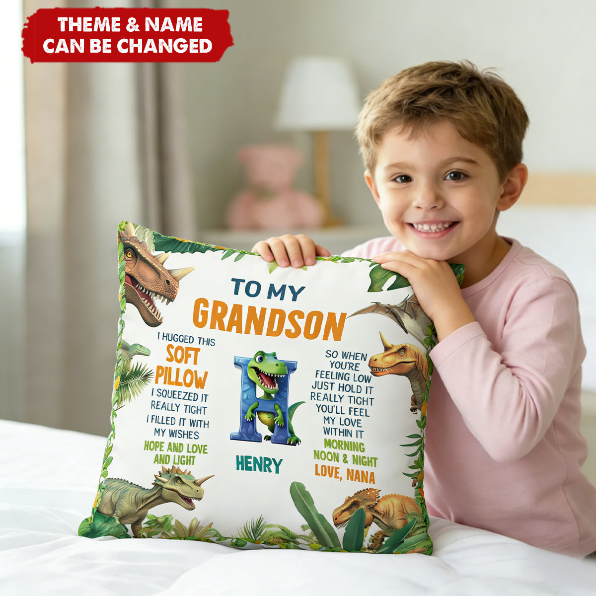 Personalized Alphabet Theme Truck Kid’s Pillowcase With Name & Initial - Creative Nursery Decor Birthday Gift For Kids Or Toddlers