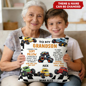 Personalized Alphabet Theme Truck Kid’s Pillowcase With Name & Initial - Creative Nursery Decor Birthday Gift For Kids Or Toddlers