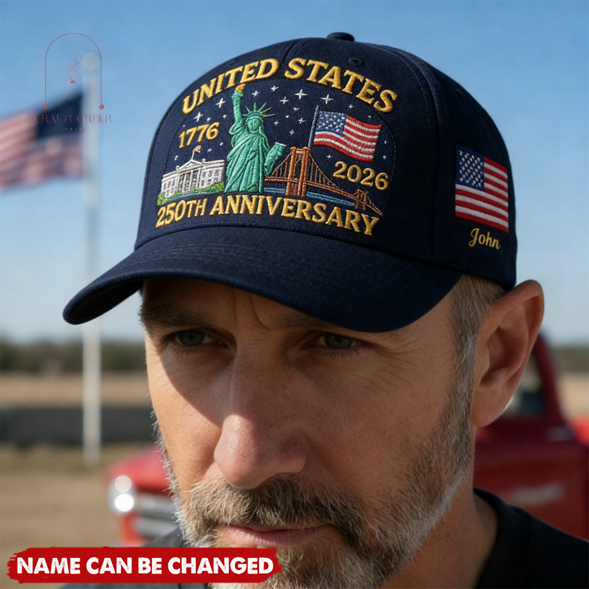 Personalized America 250th Anniversary Eagle Baseball Cap With Name | Unique 1776-2026 Celebration Hat For Proud Americans & Veterans