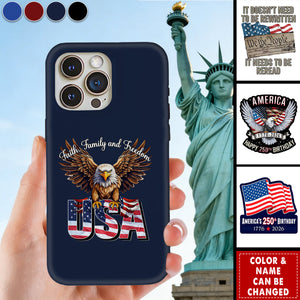 Personalized USA 250th Anniversary Phone Case With Color & Design | Commemorative 2026 US 250th Anniversary Gift For Patriotic Men Women