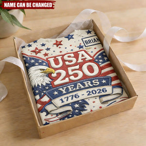 Personalized Patriotic USA 250th Anniversary Pontoon All Over  Shirt With Name | Creative 2026 Independence Day Souvenir For Proud Americans