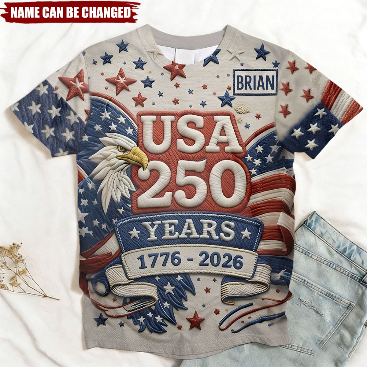 Personalized Patriotic USA 250th Anniversary Pontoon All Over  Shirt With Name | Creative 2026 Independence Day Souvenir For Proud Americans
