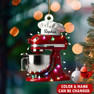 Personalized Baking Mixer Lights Christmas Ornament With Name And Color | Exclusive Christmas Gift For Bakers And Chefs