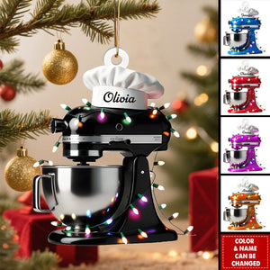 Personalized Baking Mixer Lights Christmas Ornament With Name And Color | Exclusive Christmas Gift For Bakers And Chefs