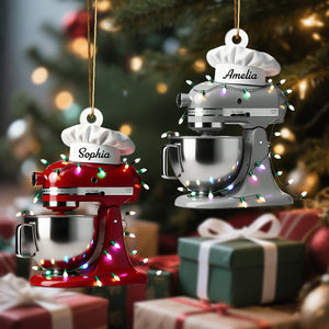 Personalized Baking Mixer Lights Christmas Ornament With Name And Color | Exclusive Christmas Gift For Bakers And Chefs