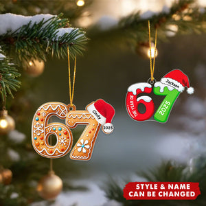 Personalized Funny Six Seven Christmas Ornament With Name & Year - Best Xmas Gift For Teenager Best Friend