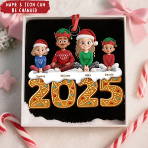 Personalized Cute Cartoon Characters Christmas Ornament With 2-6 Names Icons & Gingerbread 2025 Unique Gift For Family Best Friends