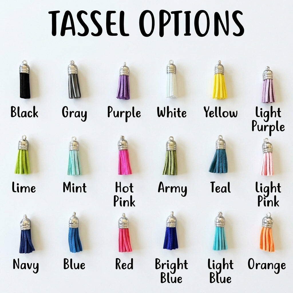 Personalized Name Keychain With Pencil Apple Design & Tassel - Back To School Appreciation Gift