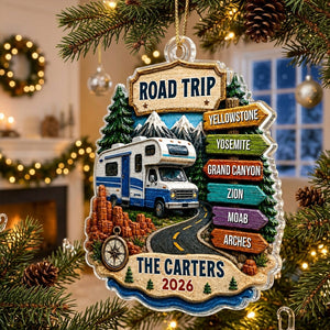 Personalized Name Christmas Ornament - Trending Road Trip Travel Adventure For Family Keepsake