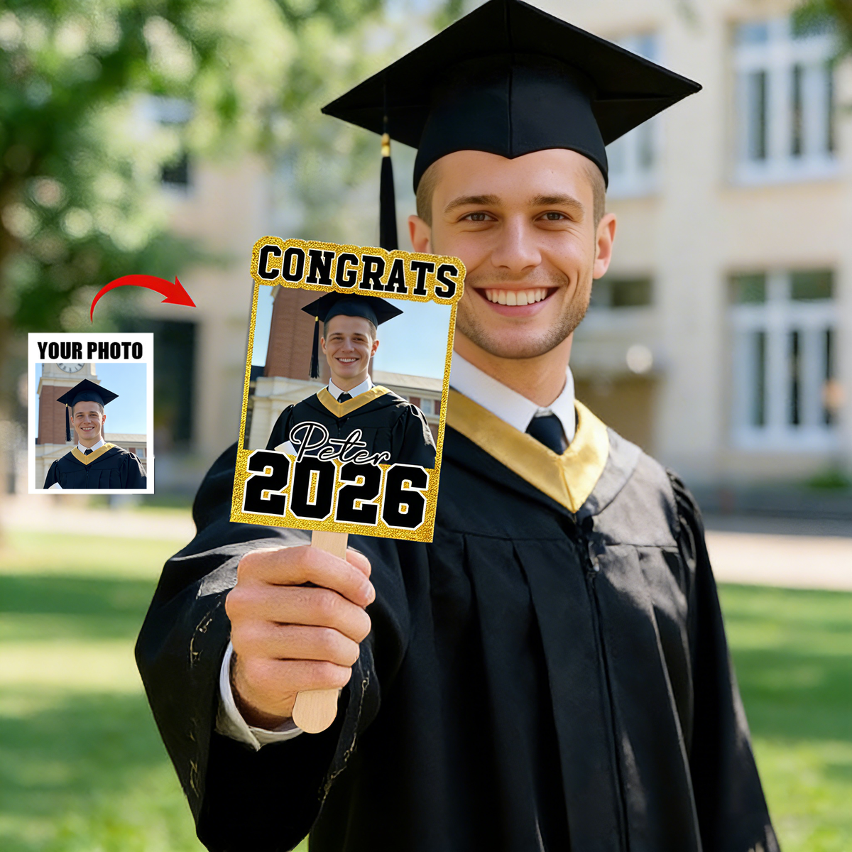 Custom Class Of 2026 Graduation Fan With Photo & Name | Graduation Gift For Daughter Son