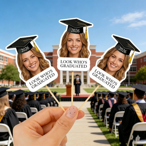 Personalized "Class Of 2026" Cupcake Toppers With Photo - Graduation Party Decor For High School