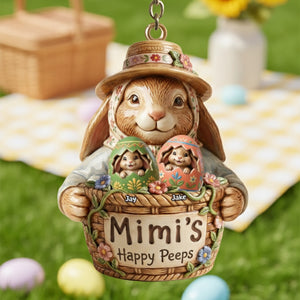 Personalized Bunny Easter Eggs Keychain With Family Names & Egg Color - Creative Mother's Day Easter Egg Hunt Gift For Mom & Grandma