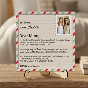 Personalized Double-Layered Handcrafted Wooden Plaque With "Unspoken Words" Quote & Name - Birthday Mother’s Day Gift For Mom