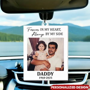 Personalized "Forever In My Heart" Car Hanging Ornament With Photo & Name & Year | Heartfelt Memorial Gift For Loss Of Loved One