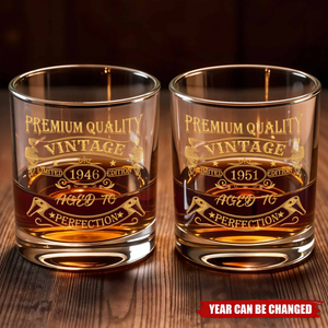Personalized Premium Quality Vintage Whiskey Glass With Year | Unique Birthday Father's Day Gift For Dad & Grandpa
