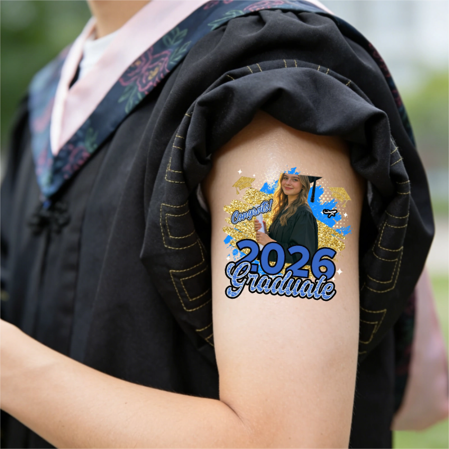 Customized Vibrant Style Fake Tattoo Sticker With Name - Graduation Ceremony Keepsake For Seniors