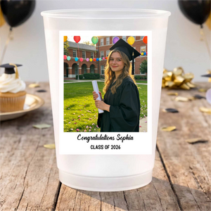 Personalized Polaroid Photo Graduation Cup With Class Of 2026 - Party Favor For College Grads