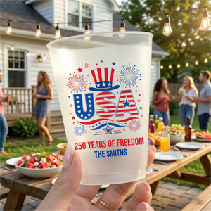 Personalized USA 250th Anniversary Party Cup With Name - Independence Day Decor For Families