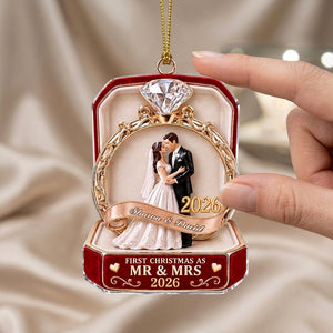 Personalized Couple Name Ornament With First Christmas As Mr & Mrs - Wedding Gift