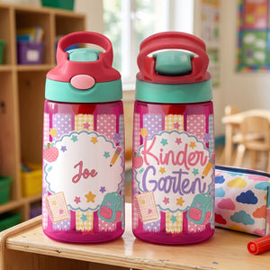 Personalized Name Grade Water Bottle For Kids Back To School Gift