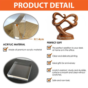 Personalized Infinity Heart Acrylic Plaque With Names | Romantic "Together Forever" Love Engagement Valentine's Day Gift For Couples