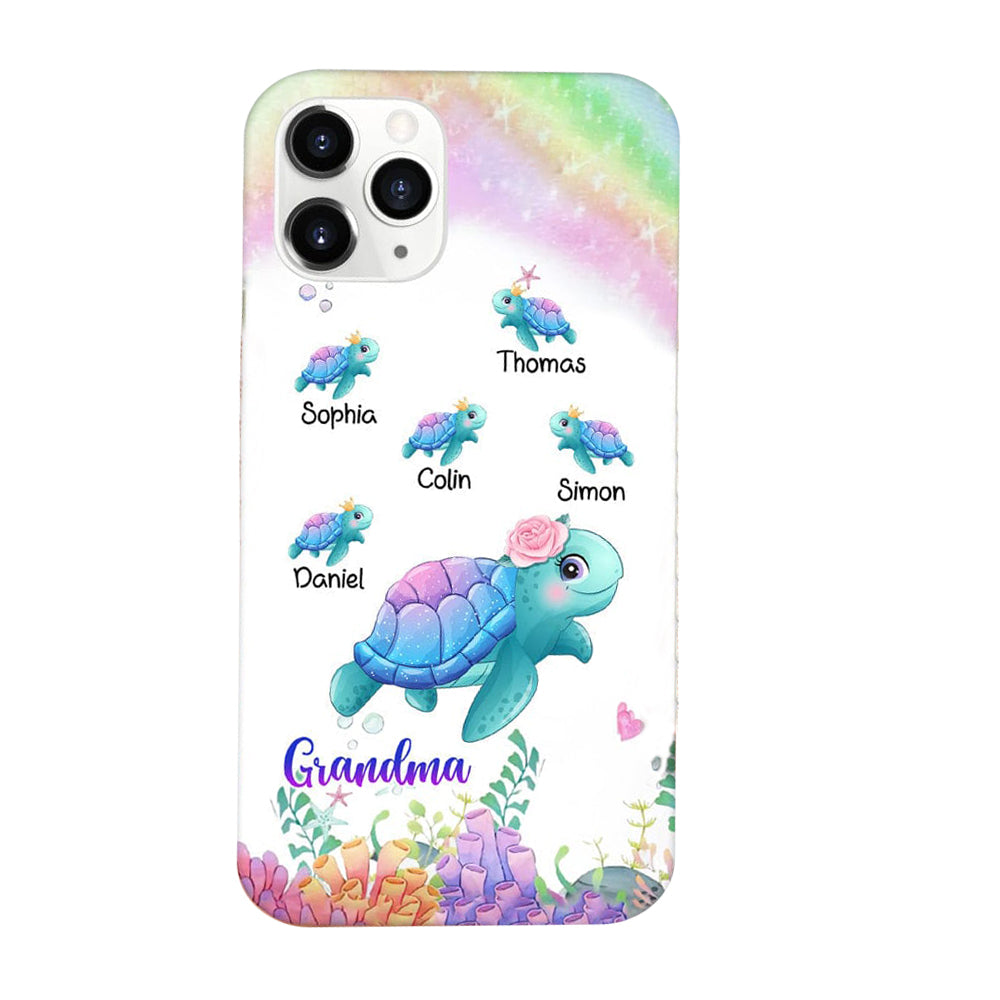 Personalized Phone CaseTurtle Grandma With Grandkids