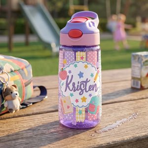 Personalized Name Grade Water Bottle For Kids Back To School Gift
