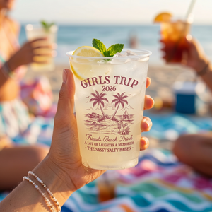 Personalized Hello Summer Vibes Party Cups With Title & Name | Summer Vacation Gifts For Best Friends Family