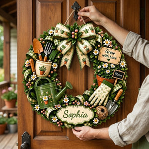 Personalized Name Wood Sign - Grow With Love Bloom For Gardener Gift
