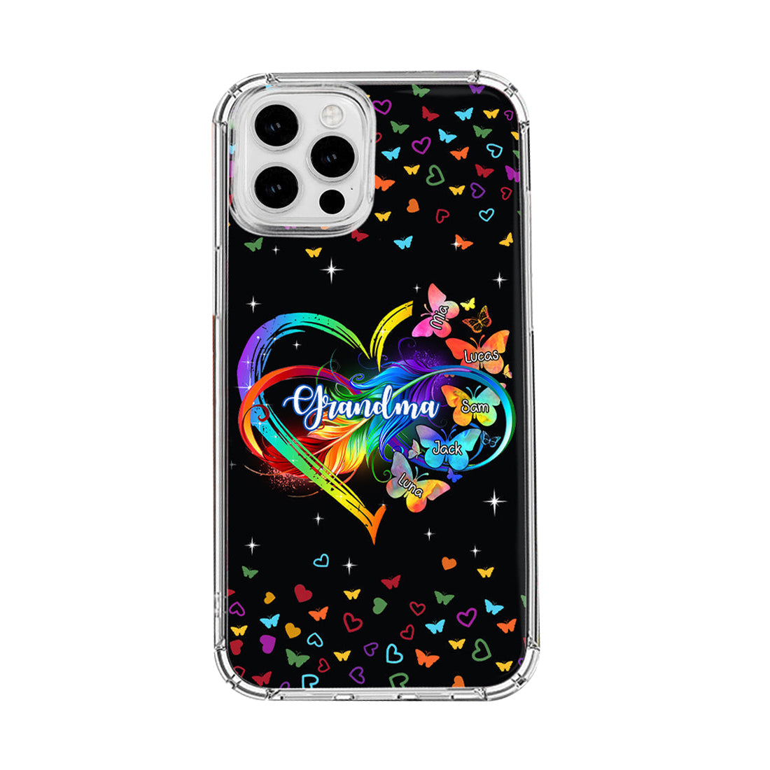 Personalized Grandma Mom Heart Infinity Butterfly Mother's Day Gift Space Phone case