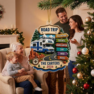 Personalized Name Christmas Ornament - Trending Road Trip Travel Adventure For Family Keepsake