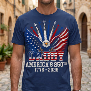 Personalized America 250th Anniversary T-shirt With 1-8 Kid's Names - Father's Day Gift For Him