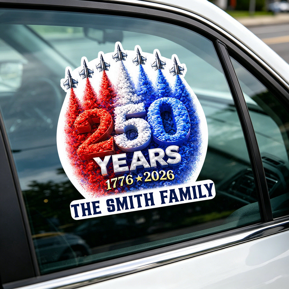 Personalized Eagle Liberty Bell Decal With Family Name - 250th Independence Gift